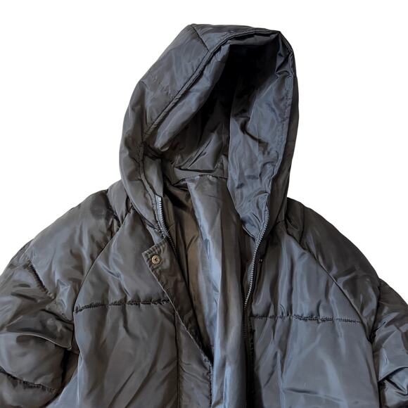 Women's Puffer Coat Size Large Black - Worn Once - Picture 3 of 5